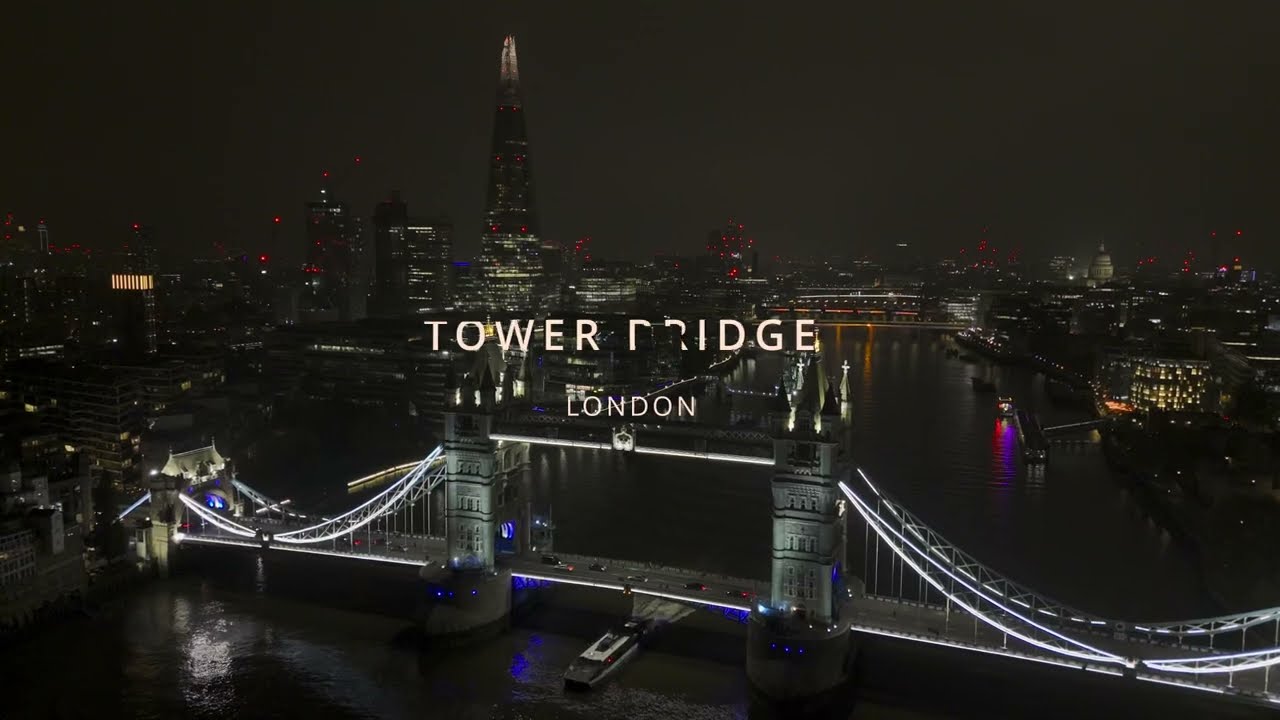 Witness the breathtaking aerial view of the Tower Bridge.