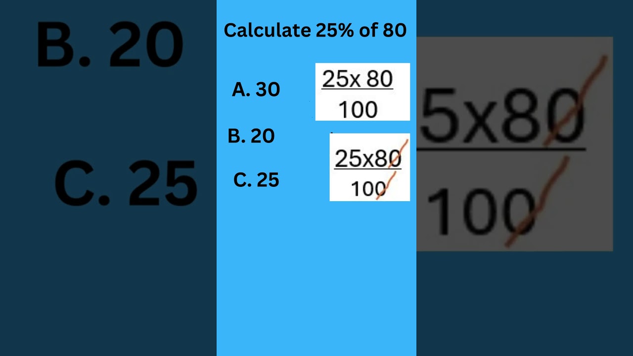 Calculate 25% of 80
