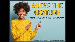 Guess the Gesture Activity for Students and Kids