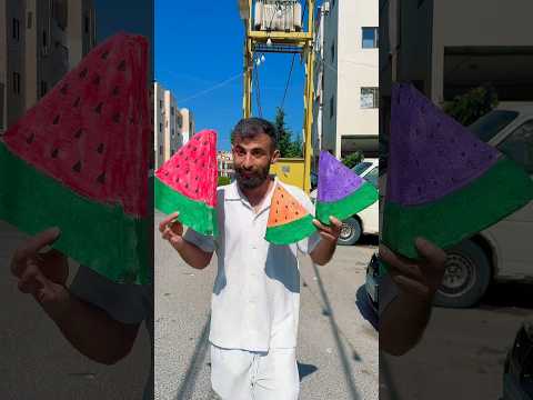 واو بطيخ 🍉 احمر واصفر!! #icecream