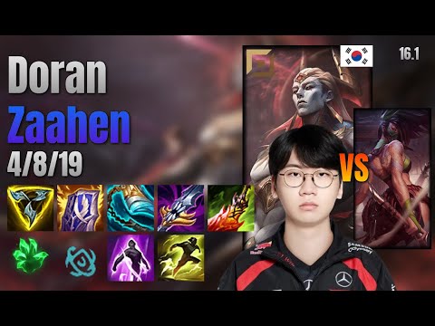 Doran Top Zaahen vs Akali lol KR solo rank Full Game 16.1 | 도란 자헨 vs 아칼리