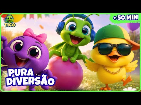 🕷️🐥Tico Dona Aranha e Pintinho Amarelinho | 50 min de Musica Infantil com Turma @ticogafanhotinho