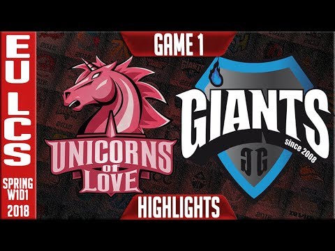 UOL vs GIA Highlights | EU LCS Spring 2018 W1D1 | Unicorns of Love vs Giants Gaming