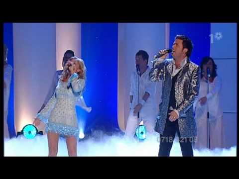 pernilla wahlgren and jan johansen let your spirit fly at melodifestivalen  2003