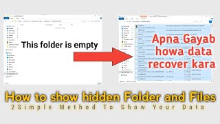 Local disk folder space used but Files not Showing | How to show hidden folder and files