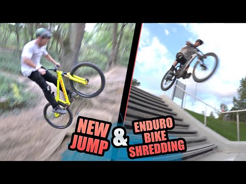 BIG TRICKS ON A NEW JUMP AND ENDURO MTB SHREDDING!