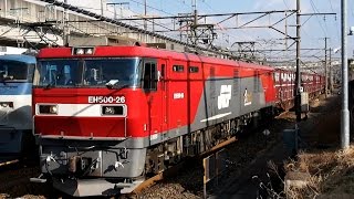 preview picture of video '2015/01/05 JR貨物 6096レ コンテナ EH500-26 黒磯駅 / JR Freight: Intermodal Containers at Kuroiso'
