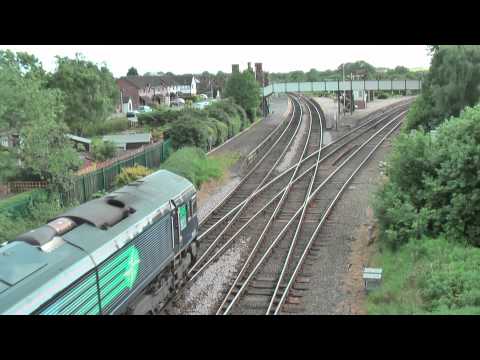 66421 on 6J37, 12:29, Carlisle Yard - Chirk Kronospan loaded timber