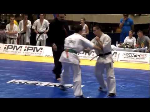 Zsolt Zsiga fighting at All Kyokushin Word Cup Szentes/ first fight