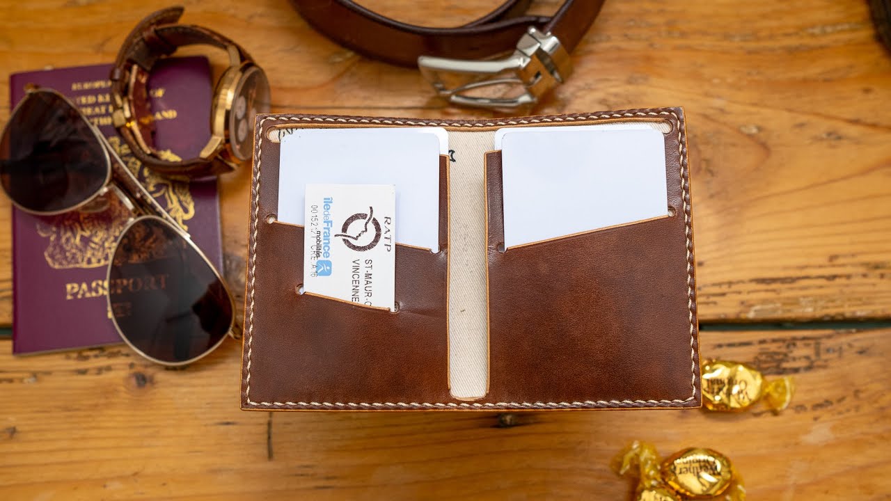 Making a 2 piece bifold wallet --- easy project for beginners with PDF template