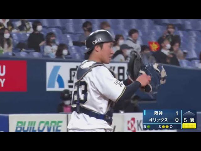 【ファーム】バファローズ・稲富 素早い送球で盗塁を阻止!! 2021/4/13 B-T(ファーム)