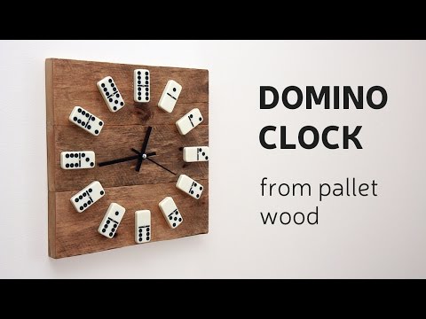 Domino-Wanduhr aus Palettenholz - Die Uhr für Spielefans