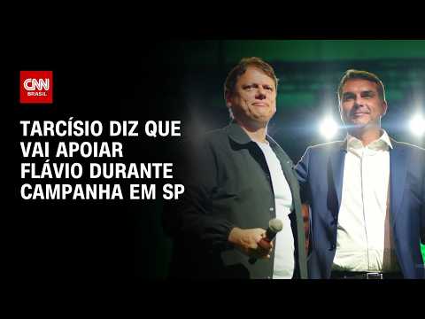 Tarcísio diz que vai dar apoio “incondicional” a Flávio Bolsonaro durante campanha | CNN 360°