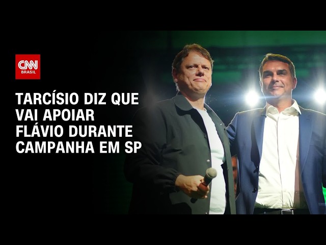 Tarcísio diz que vai dar apoio “incondicional” a Flávio Bolsonaro durante campanha | CNN 360°