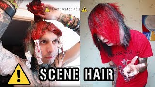 HOW TO DYE HAIR RED & BLACK | Hair Transformation