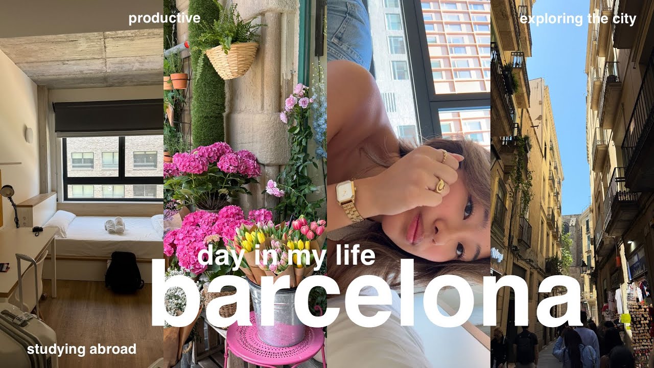 day in my life studying abroad in barcelona 🍊 exploring the city, moving in, productive, good eats