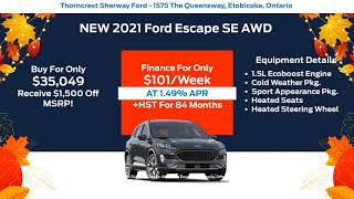 Thorncrest Ford | 2021 Ford Escape Special Offer
