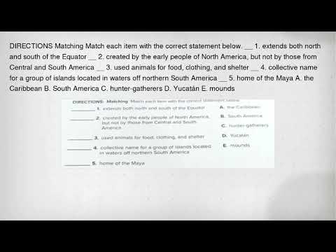 Match Each Item With The Correct Statement Below