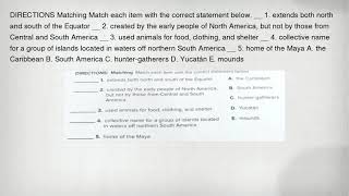 DIRECTIONS Matching Match each item with the correct statement below. __ 1. extends both north and s