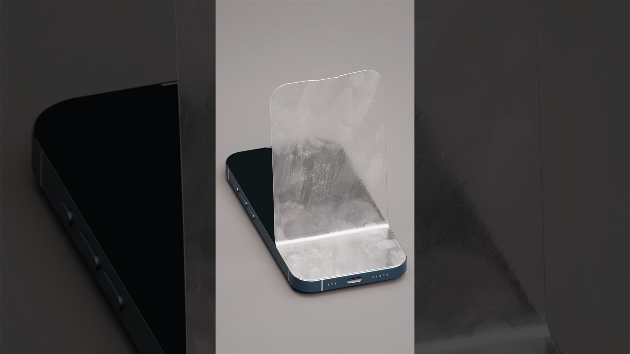 SATISFYING IPHONE SCREEN PROTECTOR PEEL ANIMATION BLENDER 3D