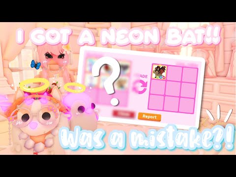 ˚୨୧⋆｡˚ I GOT A NEON BAT DRAGON + A Mega Exotic! | Trading Video - #adoptme #adoptmetrades ♡༊*·˚