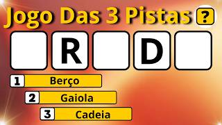 Jogo Das 3 Pistas - Desafio Faltando Letras #jogodas3pistas #quiz #adivinheapalavra