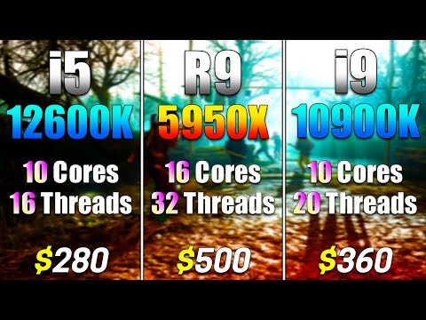 Core i5 12600K vs Ryzen 9 5950X vs Core i9 10900K | PC Gameplay Tested