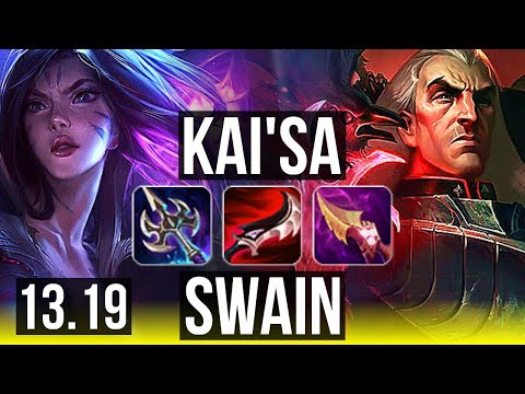 KAI'SA & Rakan vs SWAIN & Senna (ADC) | 10/0/9, Legendary, 400+ games | KR Challenger | 13.19