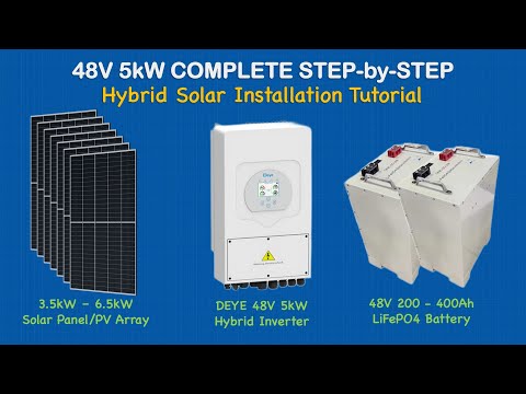 How To Build a 48V 5kW (Deye) Hybrid On/Off-Grid Solar Power System - Complete Pro Level Tutorial