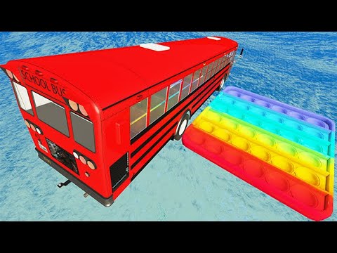 #beamngdrive - School Bus Crashes & Jumps 174
