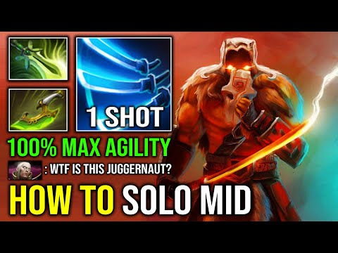 How to Solo Mid Juggernaut Against Invoker 100% Max Agility Speed Unlimited Crit Blade Dance Dota 2