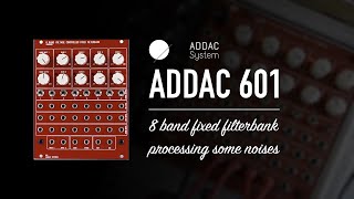 Video thumbnail for ADDAC 601 / 8 band voltage controlled fixed filterbank / processing some noise / quick overview by BRiES