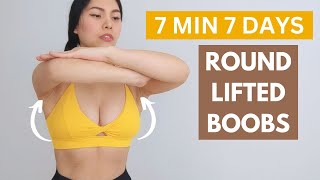 7 Day ROUND LIFTED boobs, toned &amp; glowing skin, reduce sagging, 7 min intense workout, no push-ups