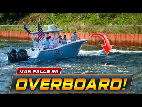 MAN FALLS OVERBOARD IN DANGEROUS CURRENTS! | POINT PLEASANT CANAL | HAULOVER INLET | WAVY BOATS