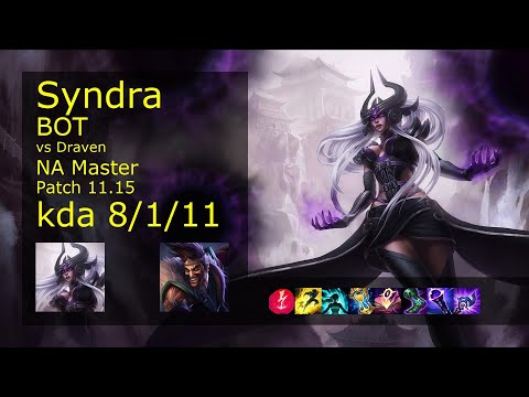 Syndra Bot & Pantheon vs Draven & Leona - NA Master 8/1/11 Patch 11.15 Gameplay