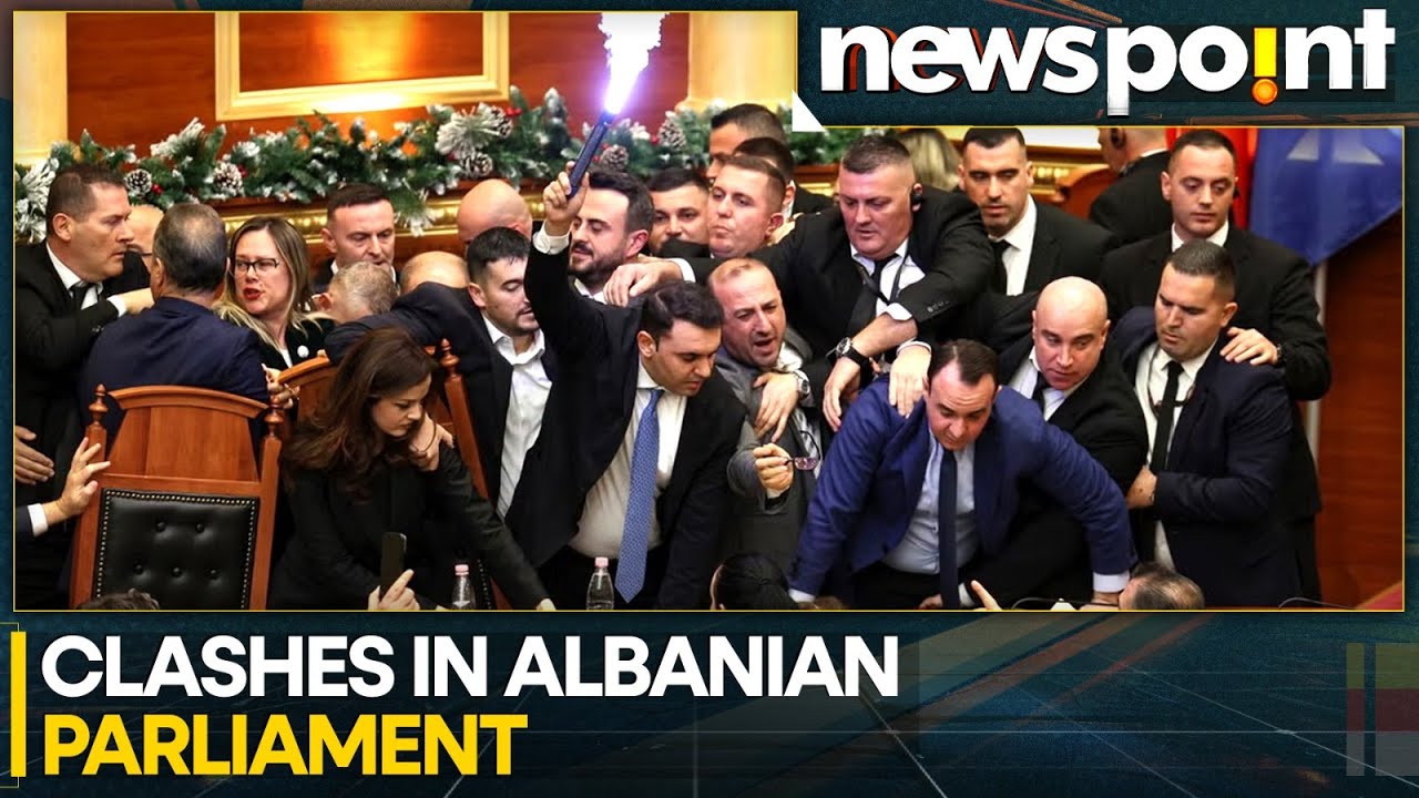 Albania: Scuffle Inside Albania's Parliament; Opposition Lawmakers Disrupt Proceedings | NEWSPOINT