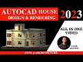 COMPLETE AutoCAD 3D In 2 Hours With RENDERING Complete Tutorial AutoCAD House Design 2023