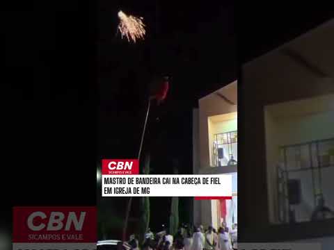 Mastro de bandeira cai na cabeça de fiel em igreja de MG