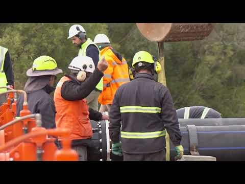 Imágenes de la obra de trasvase de agua del río San José al río Santa Lucía
