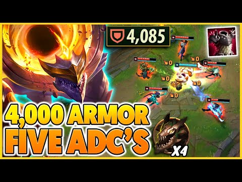 MAX ARMOR MALPHITE VS 5 ADCS (NEW SKIN) - BunnyFuFuu