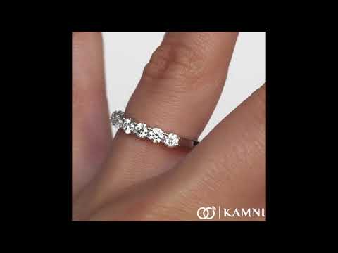 10 Pointer DBK Shared Prong Wedding Band Half Way Around