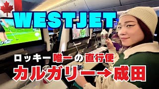 ウエストジェット航空🇨🇦カナダ・カルガリー発、成田行の直行便搭乗レビュー！エコノミークラス