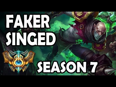 SKT T1 Faker plays SINGED TOP vs RENEKTON - Ranked Challenger Korea