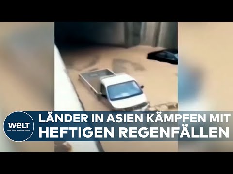 STURZFLUTEN STATT TROCKENHITZE: Mehrere Länder in Asien kämpfen gegen heftige Überschwemmungen