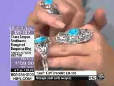 Chaco Canyon Southwest Elongated Turquoise Sterling Silver Ring  Chaco Canyon Southwest