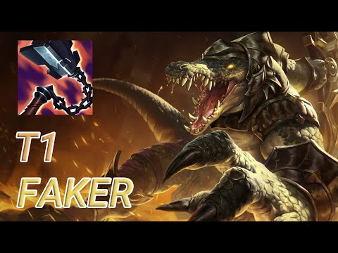 T1 Faker Renekton Top VS Aatrox | KR Challenger Patch 13.18