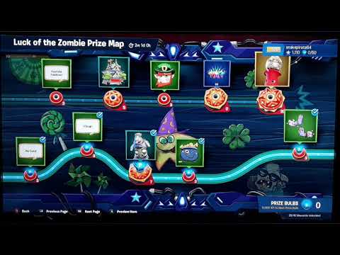 Plants vs zombies:battle for neighborville. Spending 50 prize bulbs 'luck of the zombies' prize map!