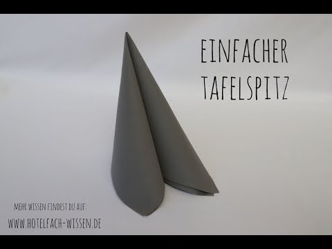 Tafelspitz falten | Servietten falten | Hotelfach-Wissen