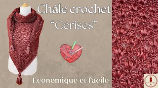 CHALE AU CROCHET "CERISES"