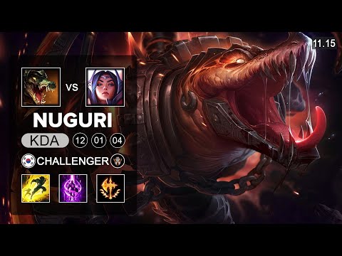 Nuguri Renekton Top vs Irelia - KR Challenger Patch 11.15